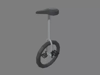 Low Poly Unicycle 01 Low-poly 3D model
