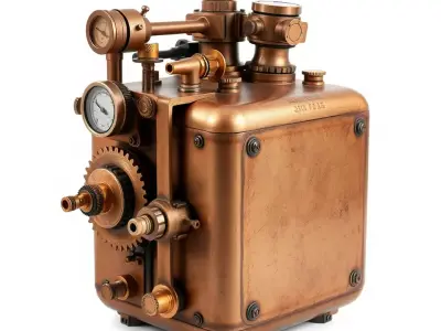 Steampunk Industrial Boiler Model Pack Low-poly 3D model