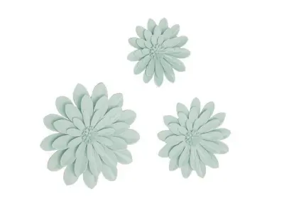 Metal Plants Flowers Wall Decor 3D model