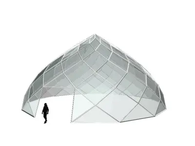 Pointed Dome with Door Opening and enclosure Panels 3D model