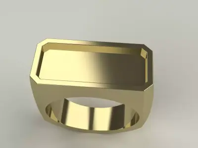 Square Mens Ring Size 8 Jewelry Gold Silver Platinum 3D print model