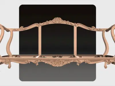  Carved Canape ornament for cnc 03 3D model