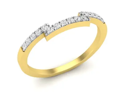 AV 543 Diamond Ladies Stackable Band Guard Ring 3D print model