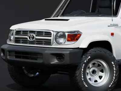 Toyota Landcruiser 79 Series Dual Cab Low-poly 3D model