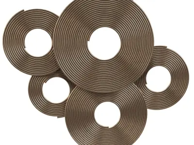 Uttermost Ahmet 34 34W Layered Rings Gold Metal Wall Art PBR 3D model