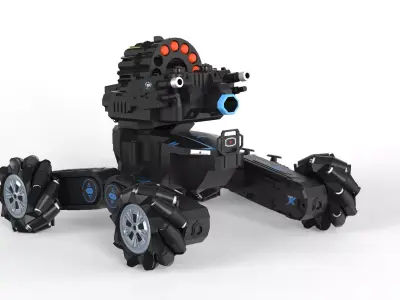 RC Tank Car Low-poly 3D model