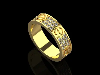 Love Diamonds Ring 18 Size N157 3D print model