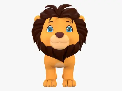 Cartoon Lion Low-poly 3D model