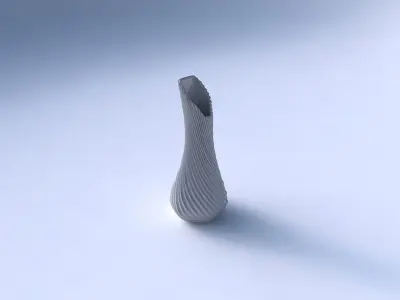 Vase top bent hexagon 2 with bent extruded lines 2 3D print model
