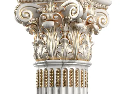 Classical round columns 3D model