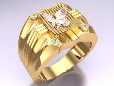 Eagle ring  - Mens rings - N575 3D print model