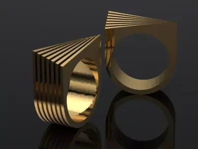 Elegant Ring Jewelry Brand Gold 3D print model