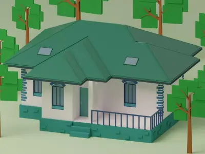 Lopwpoly House 10 Low-poly 3D model