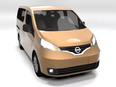 NISSAN EVALIA NV-200 LOWPOLY Low-poly 3D model