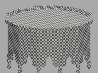 Vintage Moroccan large table 3D model