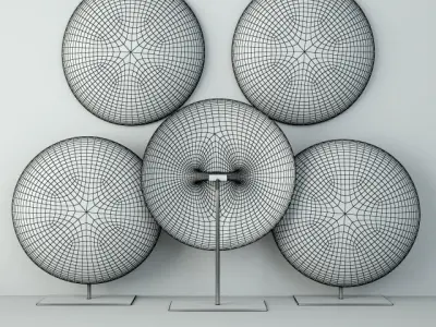 Zulu Round Shields 4 3D model