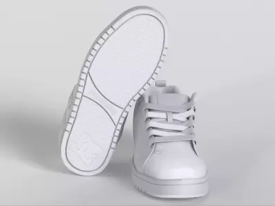 Dc Court Graffik Dc Grey Sneakers  Low-poly 3D model
