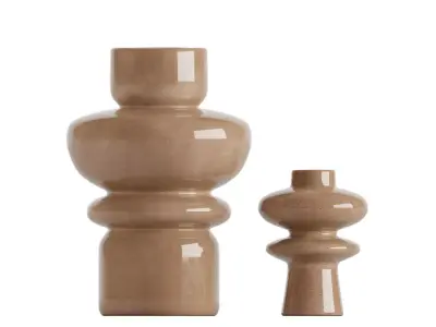 Set 2 Tiered Stoneware Vase 3D model