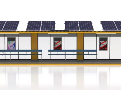 40 Foot Container Bus Stop 3D Model Low-poly 3D model
