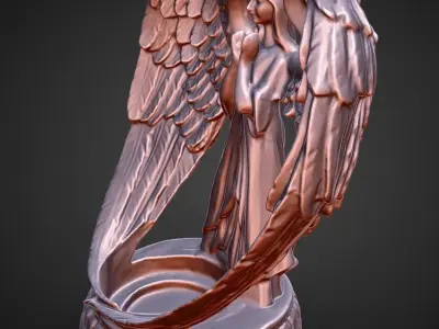 angel praying tea light candle holder 3D print model