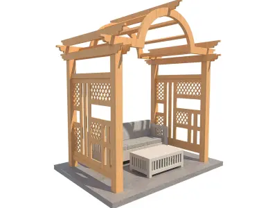 Pergola 7  Low-poly 3D model