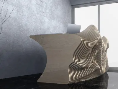 Parametric Wavy Wooden Furniture 24-  CNC files for cutting 3D model