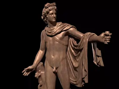 Apollo Belvedere bronze Classical Greek Sculpture 3D model