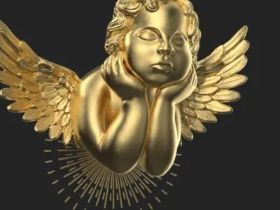 cupid baby angel statue  3D model