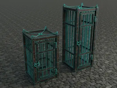 Medieval Cages 3 low-poly PBR  Low-poly 3D model