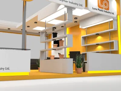 Exhibition stall 6m x 5m size 3D model