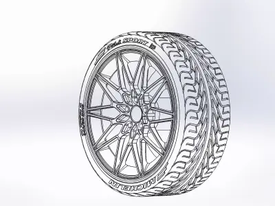 Wheels Forgeline MT1 19inch for your scale model 3D print model