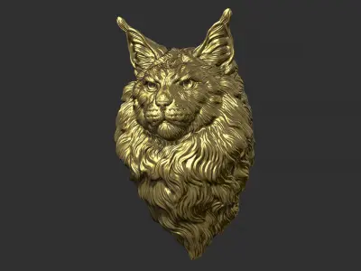 Maine Coon head 3D print model