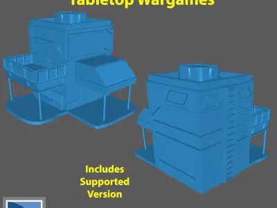 Small City Building for 6mm-8mm Sci-Fi Wargames Free 3D print model