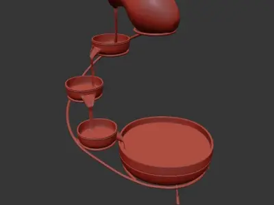 Model of decorative cascade waterfall 3D model