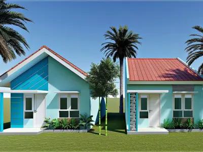 Small tropical house Free low-poly 3D model