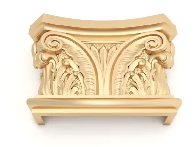 Corbel 8 golden ornate column 3D model