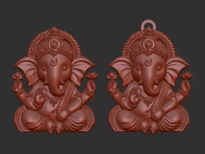 Lord ganesha pentant and cnc model 3D print model