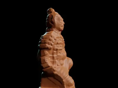 chinese kneeling terracotta warrior figurine  3D print model
