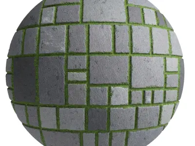 Grass Stone Materials2- By 3 color Pbr By Sbsar 4k Texture