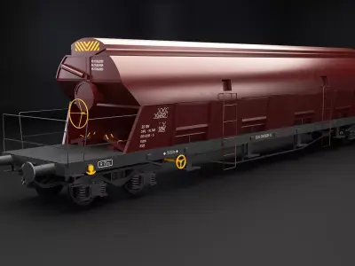 Tadds Bulk Cargo Railcar Low-poly 3D model