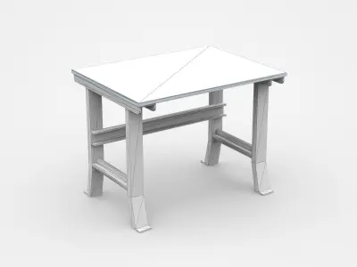 Small Industrial Working Table 3D model