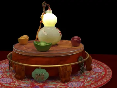 Chinese jade gourd  3D model