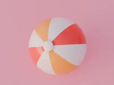 Beach Ball Summer stylized 3D model