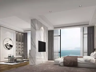 bedroom interior 3D model 31