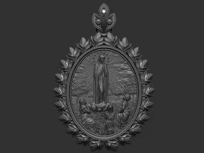 Guadalupe Our Lady Pendant 3D print model 3D print model