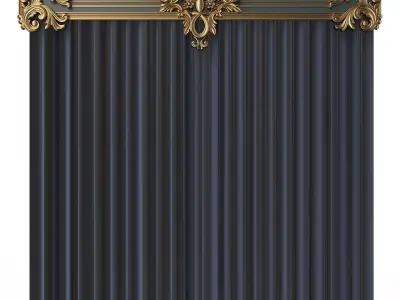 Cornice Classic Curtain 018 Low-poly 3D model