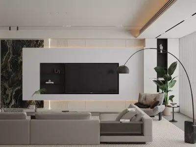 Light luxury living room 3D model purchase