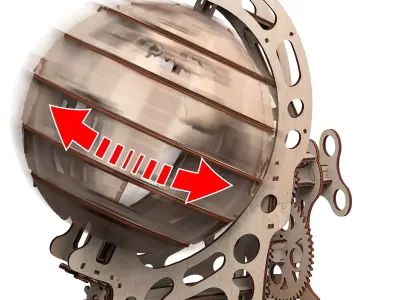 The Globe - 3D DIY Wooden Mechanical Globe Puzzle Model 3D model