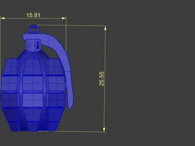 Grenade Pendant Gold Silver Platinum Luxury Jewelry 3D print model