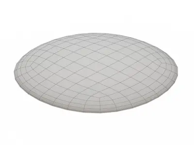 Round yellow carpet fur 3D model